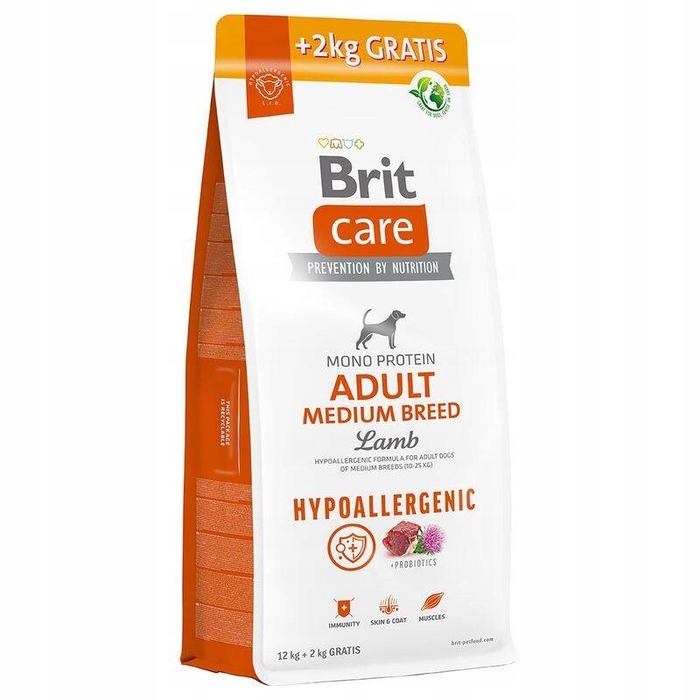 Корм для собак Brit Care Hypoallergenic Medium Adult Lamb Karma з ягнятиною, 14 кг