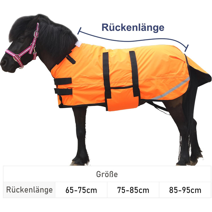 Gallopoff 300D ковдра для поні та шетлендських поні, 150г/м², легка водонепроникна зимова ковдра для поні, лошат, міні-коней, дихаюча та зносостійка