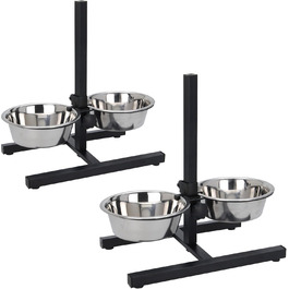 Набір мисок для собак 2 шт. по 1800 мл з нержавіючої сталі, підставка, A040