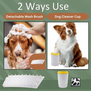 Портативний очищувач лап для собак з рушником, рожевий. Видаляє бруд та сміття з лап. Знімні силіконові вставки.