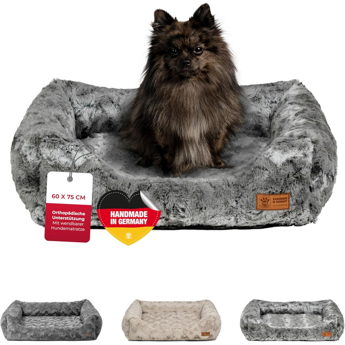 Ортопедичне ліжко для собак Shadow Deluxe S (60x75 см) з Memory Foam – Зручне, з антиковзким покриттям, миється – Німецька якість
