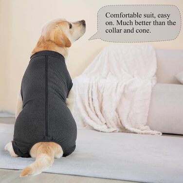 Операційний боді для собак: захист від лизання та ран, сірий. Ідеально після кастрації/операції, для собак різних порід.