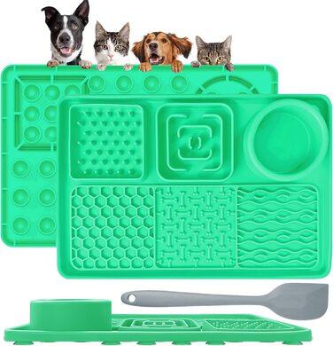 Шлека для собак Cooltto з лотком та шпателем: силіконова підстилка з присосками для миття, грумінгу та догляду за кігтями. Модель C & A