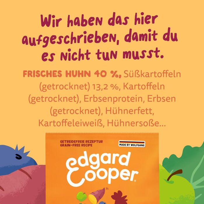 Сухий корм для собак Edgard & Cooper з куркою, беззерновий, з натуральними інгредієнтами та свіжим м'ясом, 3 кг