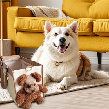 Модна сумка-переноска для собак та котів, з PU-шкіри, 38x29x18.5 см, Хакі