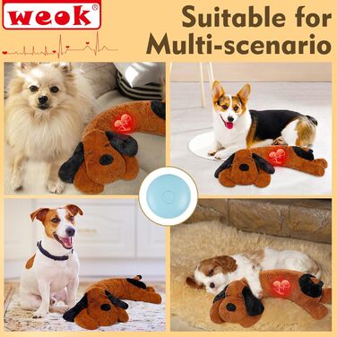 Іграшка-серце для собак WEOK - зручне м'яке ліжко, для зняття тривоги, заспокоююча допомога, допомога у сні, для середніх собак (Темно-коричневий)