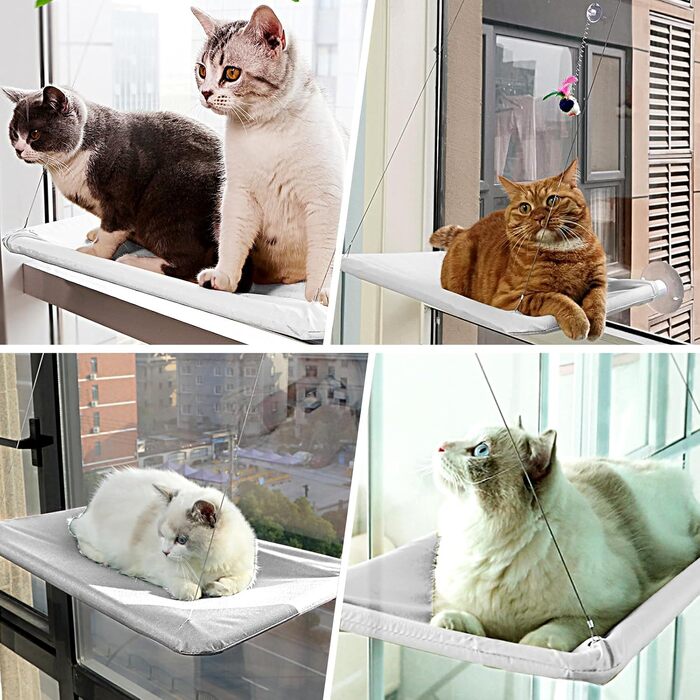 Котів гамак для вікна, міцний гамак для котів до 25 кг, з надійними присосками, для дому