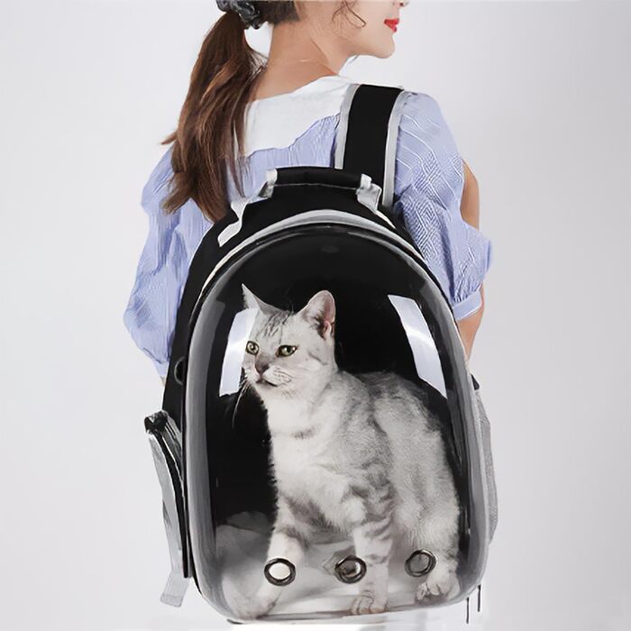 Транспортна сумка для собак та котів JUMI - переноска для котів та собак, рюкзак для собак, аксесуари для котів, туристична сумка, переноска з регульованим ременем, сітка для вентиляції (чорний)