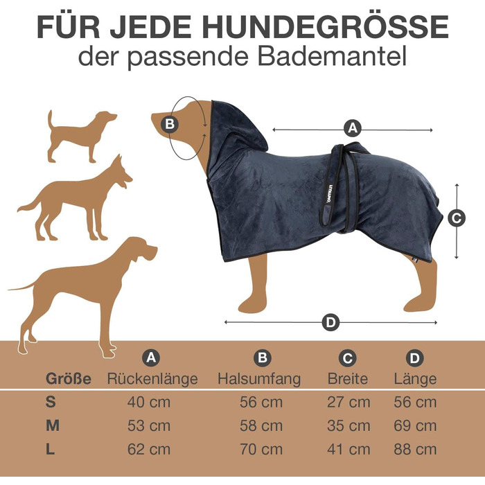 Рушник для собак темно-синій, розмір M | М'який, швидковисихаючий, вбираючий | Рушник для тварин з клямками | Для середніх собак | Аксесуар для домашніх тварин темно-синього кольору, 1 шт.