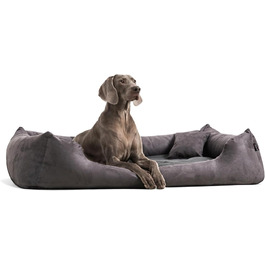 Ортопедичне ліжко для собак Tierlando® Pluto Ortho VISCO, 130x100 см, сірий графіт, XL+ | Віскоеластична піна