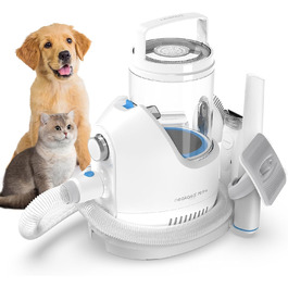 Машинка для стрижки собак Neakasa P2 Pro з пилососом, тиха, професійний набір для грумінгу домашніх тварин, 5 насадок для собак та котів, блакитна