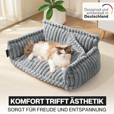 Диван для домашніх тварин Noviclass® Chaffar: ортопедичний, сучасний дизайн, матеріал - cord, розмір M (80см)