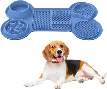 Килимок для годування кошенят та цуценят з 5 присосками, здорове харчування, різні дизайни (морська блакить)