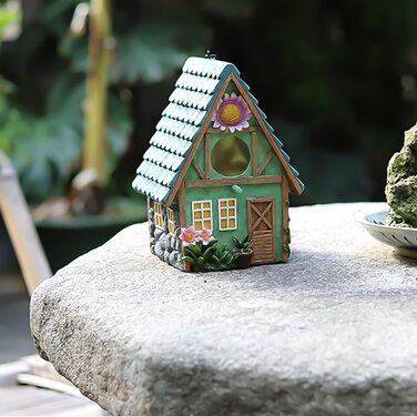 Дерев'яний будиночок для птахів з декоративним дахом, 21 x 15 x 13 см - ідеально для балкона та саду