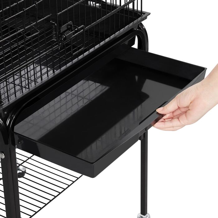 Клітка для птахів Yaheetech з підставкою та іграшками, 46.5 x 46.5 x 136 см