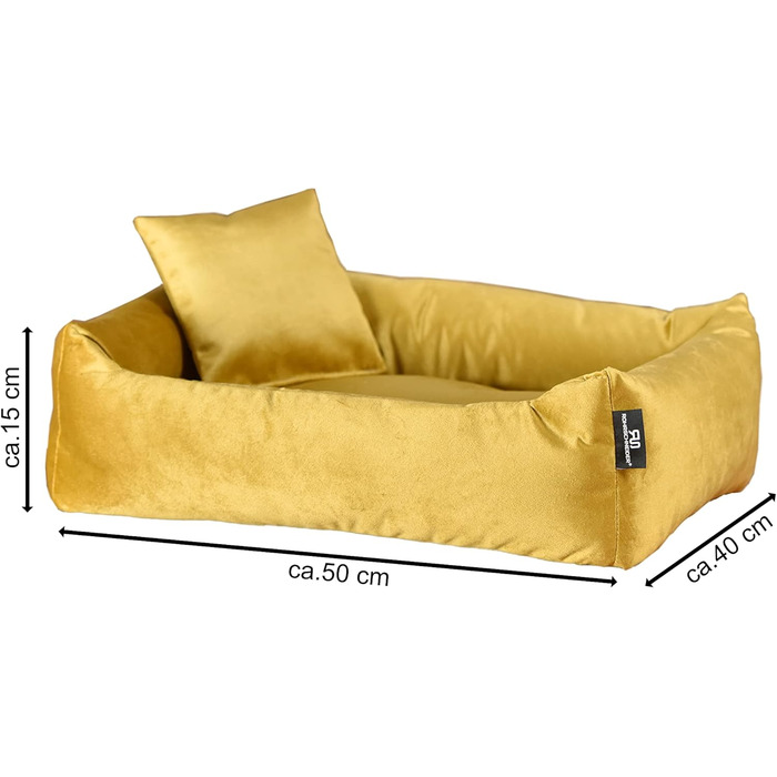 М'яке та зручне ліжко для собак Roé - ліжко-печеринка для маленьких собак, включає пакетики для збору відходів (S, гірчичний)