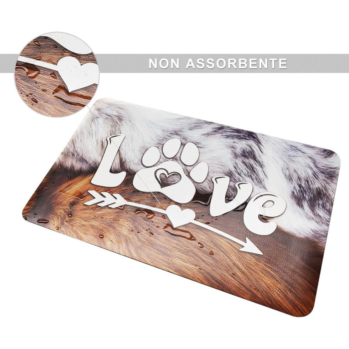 Гумова килимок Emmevi 50x70 см для миски, захист від бруду, неслизький, для собак та котів