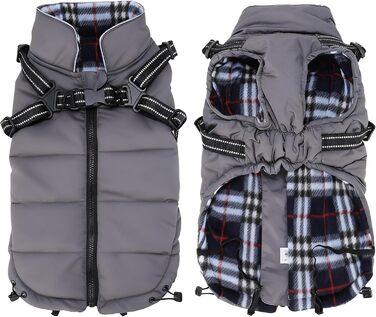 Водонепроникний зимовий теплий нашийник для собак, розмір M (довжина спини 34 см), сірий