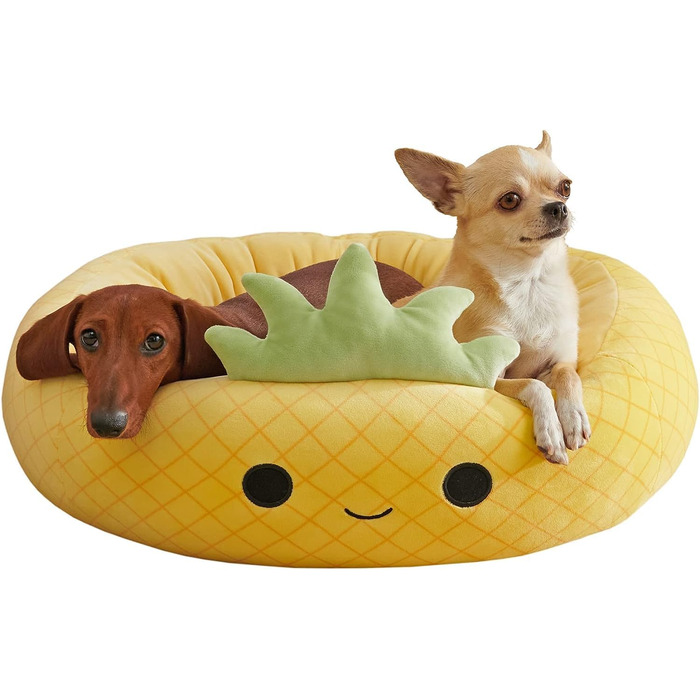 Оригінальне м'яке ліжко для домашніх тварин Squishmallows Maui Ананас, 76,2 см, плюшеве, ультрам'яке, офіційне