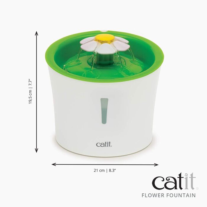 Фонтан для котів Catit Flower, 3 л, білий/зелений, поїлка для домашніх тварин