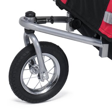 SAMAX Fahrradanhänger Jogger 2in1: Дитячий велопричіп-коляска 2в1, обертання 360°, для 2 дітей, червоний, сірий фрейм