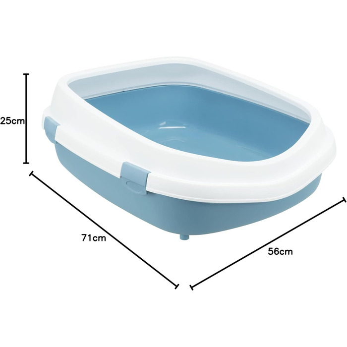 Торгівля TRIXIE Katzentoilette Primo XXL з бортиком блакитно-білий, великий лоток для котів