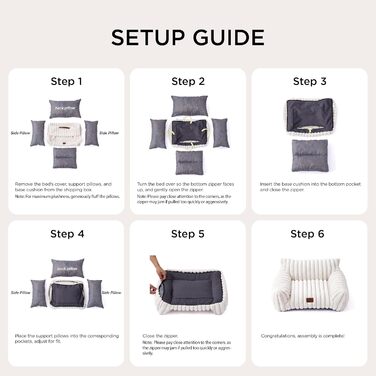 BEDSURE Ортопедичне ліжко для котів та собак великого розміру, 76x51x25 см, сіре, велике, миється, для маленьких собак та котів