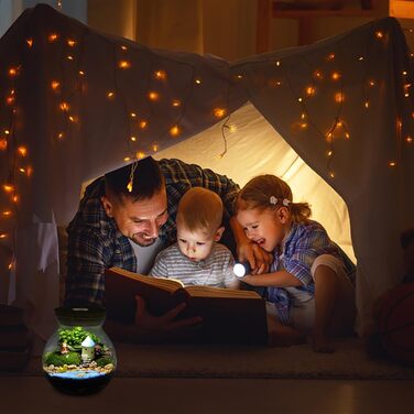 Скляна ваза-акваріум Balacoo для міні-ландшафту, тераріуму, рибок, з підсвічуванням, 14x13x13 см, біла