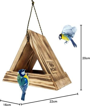 Дім для птахів IDEA HOME з дерева на ланцюгу, годівниця для птахів, підходить для цілорічного годування