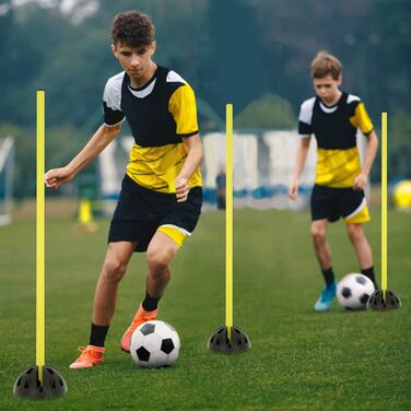 Набір пружинних стрибків YRHome для агіліті та координації - 15 стрибків, 10 підставок, 10 кліпсів (жовтий)