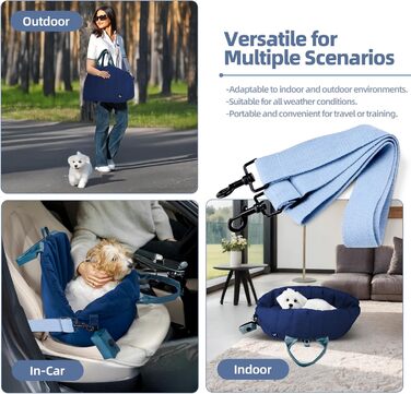 Сумка-переноска для собак Sytopia, середні породи, до 11,3 кг, колір бежевий/блакитний