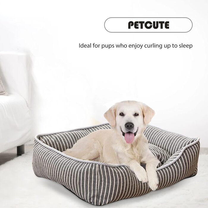 Ортопедичне ліжко для собак Petcute Hautierbett, м'яке, знімний чохол, для маленьких собак, сіре (M)