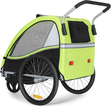 Дитячий причіп Tiggo VS 2 в 1: велосипедний причіп + коляска Jogger, 50202 (зелений лемон)