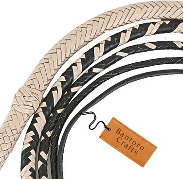 Чорно-кремова батогом з кенгурячої шкіри, важка батогом для биків з 16 пасмами, сплетений шкіряний пояс та шкіряна підкладка всередині, гучна, дзвінка батогом, стиль Індіани Джонса, для верхової їзди, кінний спорт, 6 метрів