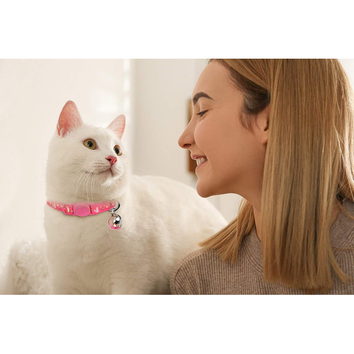 Нашийники для котів зі дзвіночком, світяться в темряві, регульовані, 20-33 см, 2 шт. (Чорний та Рожевий)
