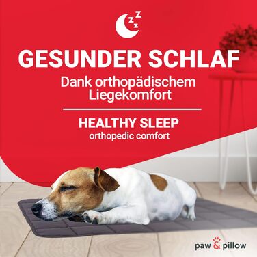 Лежак для собак paw & pillow® Outdoor та Indoor, стійкий до подряпин і укусів, миючийся, для подорожей, автомобіля та дому, сірий, розмір L, вироблено в Німеччині