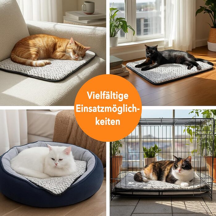 Самогріюча ковдра для собак: 60x90 см, плюшева, без кабелю, тепла та м'яка, миється, не слизька. Підходить для собак та котів, для дому та вулиці. Розміри: 60x90x2 см