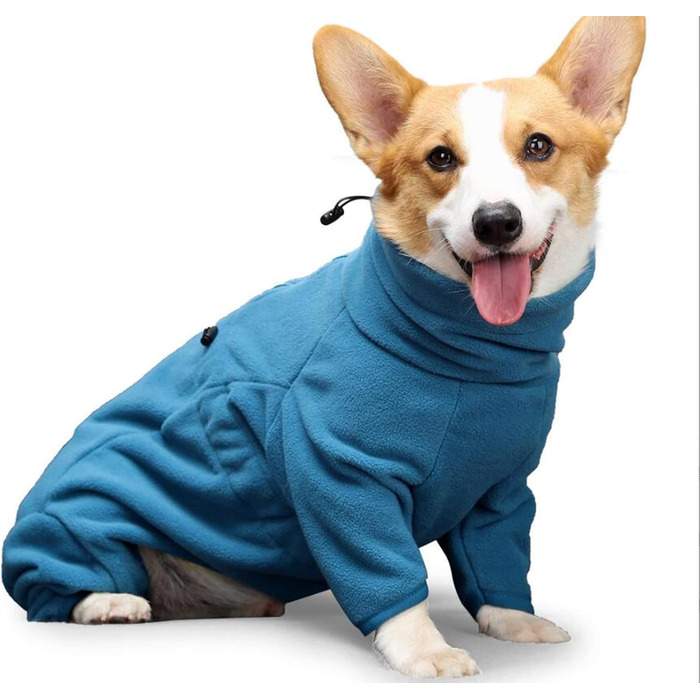 Теплий зимовий комбінезон для собак - флісова куртка-комбінезон для маленьких та середніх собак, колір зелений, розмір XXS