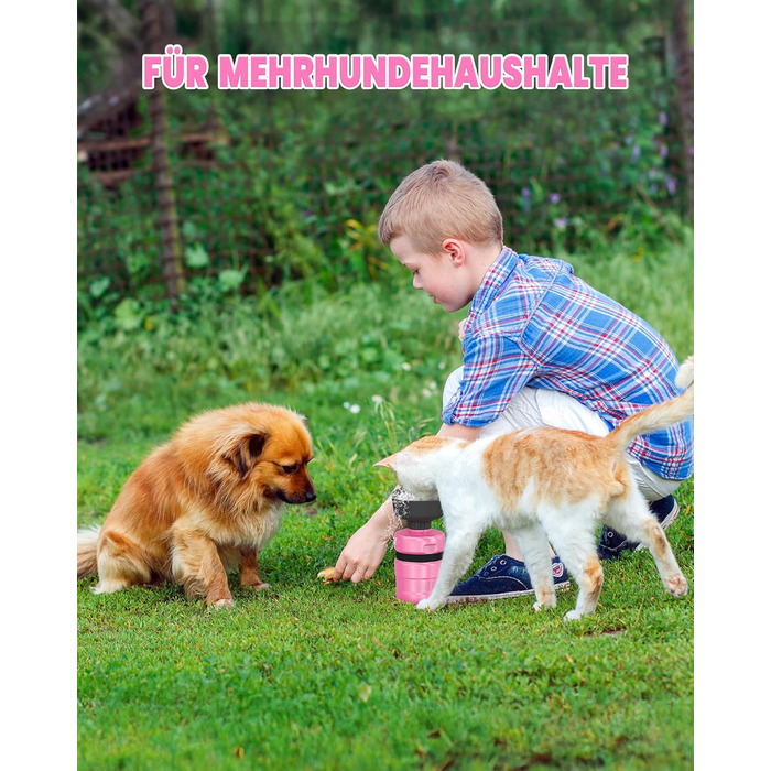 Складана пляшка для води для собак Lesotc, 520 мл, рожева - витоки виключені, для прогулянок, подорожей та кемпінгу