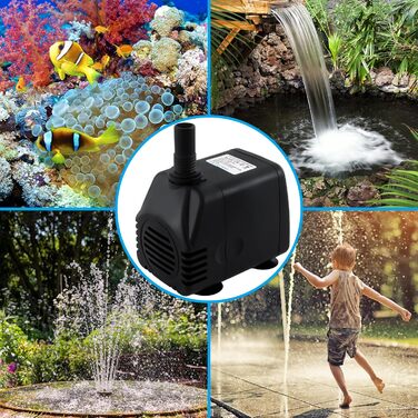 Погружний насос для ставка/акваріума Wasserpumpe 1800 л/год, 3 насадки (13/16/19 мм), 20 Вт