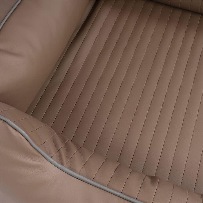 Ортопедичне собаче ліжко Knuffelwuff Lovelock M-L з штучної шкіри, 85 x 63 см. Знімний чохол, легко чистити, для великих, середніх та маленьких собак (Earth, L 105 x B 75 x H 25 см)