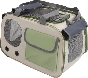 Транспортна переноска для котів та собак Luckdano, складана, з регульованим ременем, міцна, оксфордська тканина, стильна (GREEN)