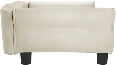 Крісло-ліжко для собак, м'яке ліжко для собак, диванчик для собак, ліжко для котів, світло-кремовий оксамит (95 x 55 x 30 см)