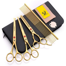 Набір професійних ножиць для грумінгу тварин 4,5-6,5 дюймів, з нержавіючої сталі, безпечні закруглені кінчики, для салонів та дому