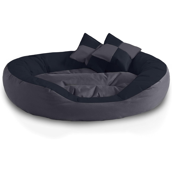 Кругле собаче ліжко BedDog® SABA 4в1, XL, Mocca/чорно-коричневий, 85x70x23 см, ROCK-FLOW (сірий/антрацит)