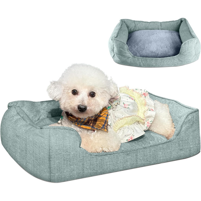 Крісло-ліжко для собак великих порід, 90x69x21 см, зелене, з м'якою подушкою, миється, двостороннє