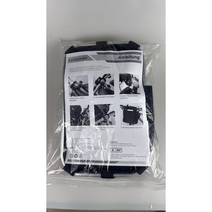 Складаний водонепроникний велосипедний кошик Lemondo – алюмінієвий кошик на кермо з подвійними ручками, 35,5 x 24,5 x 25 см, для покупок, пікніків, транспортування домашніх тварин, аксесуари для велосипеда