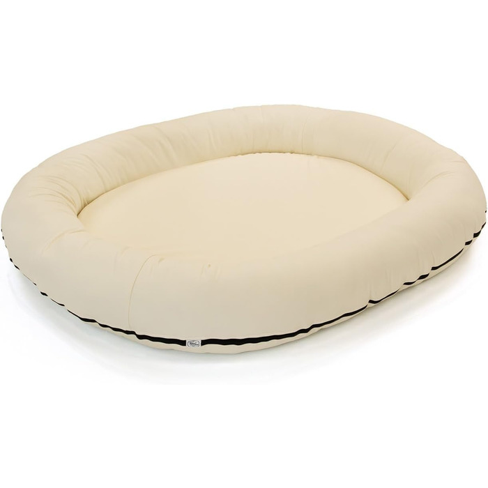 Wallace & Jones | Преміум лежанка для собак Болтон, 63x50 см, з штучної шкіри, для маленьких собак, з прихованою блискавкою, можна прати, не слизька, (145 x 130 см, кремово-білий)