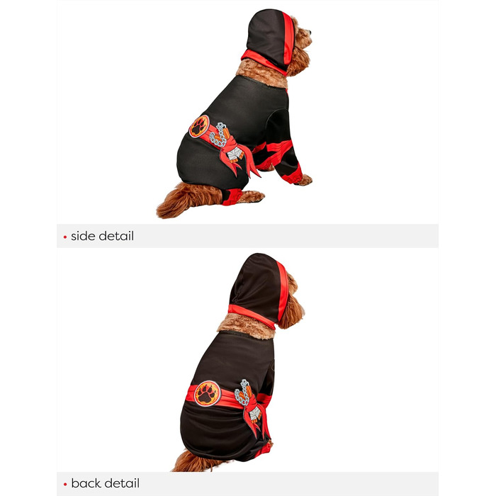 Костюм ніндзя Рубіс: милий та кумедний костюм для домашнього улюбленця, комбінезон з капюшоном, для тематичних вечірок та Хелловіну, розмір M