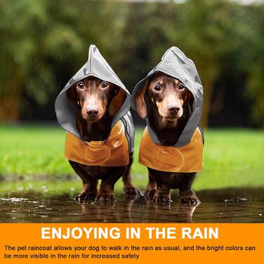 Водонепроникна дощова куртка для собак: легка, вітрозахисна, з безпечними світловідбиваючими смугами та капюшоном (2XL)